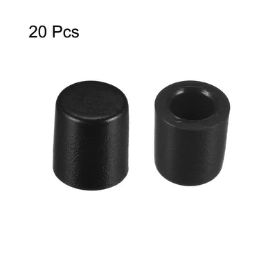 Harfington Uxcell 20Pcs 3.3mm Hole Dia Plastic Push Button Tactile Switch Caps Cover Keycaps Protector Black for 6x6 Tact Switch