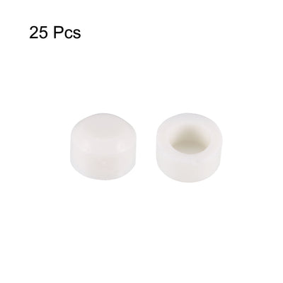 Harfington Uxcell 25pcs 3.1mm Hole Dia Plastic Pushbutton Tactile Switch Caps Cover Keycaps Protector White for 6x6 Tact Switch