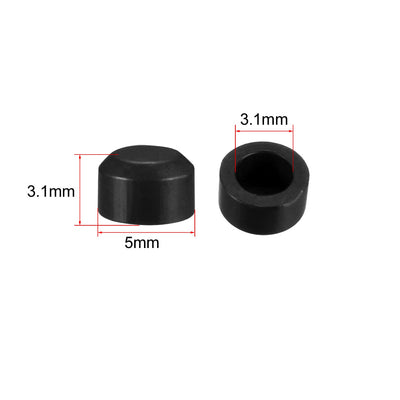 Harfington Uxcell 25pcs 3.1mm Hole Dia Plastic Pushbutton Tactile Switch Caps Cover Keycaps Protector Black for 6x6 Tact Switch