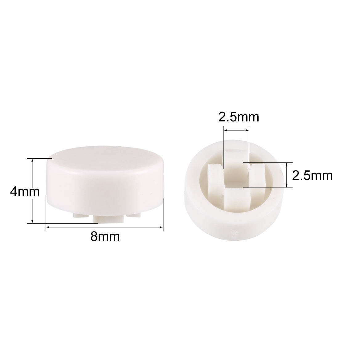 uxcell Uxcell 20Pcs Plastic Pushbutton Tactile Switch Caps Cover Keycaps White for 6x6x7.3mm Tact Switch