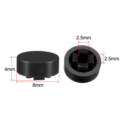 Harfington Uxcell 20Pcs Plastic Pushbutton Tactile Switch Caps Cover Keycaps  Black for 6x6x7.3mm Tact Switch