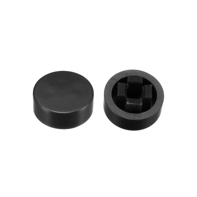 Harfington Uxcell 20Pcs Plastic Pushbutton Tactile Switch Caps Cover Keycaps  Black for 6x6x7.3mm Tact Switch