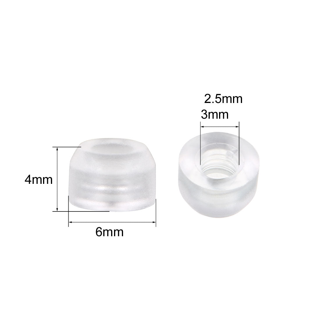 uxcell Uxcell 20pcs 3mm Hole Dia Silica-gel Pushbutton Tactile Switch Caps Cover Keycaps Protector Transparent for 6x6 Tact Switch