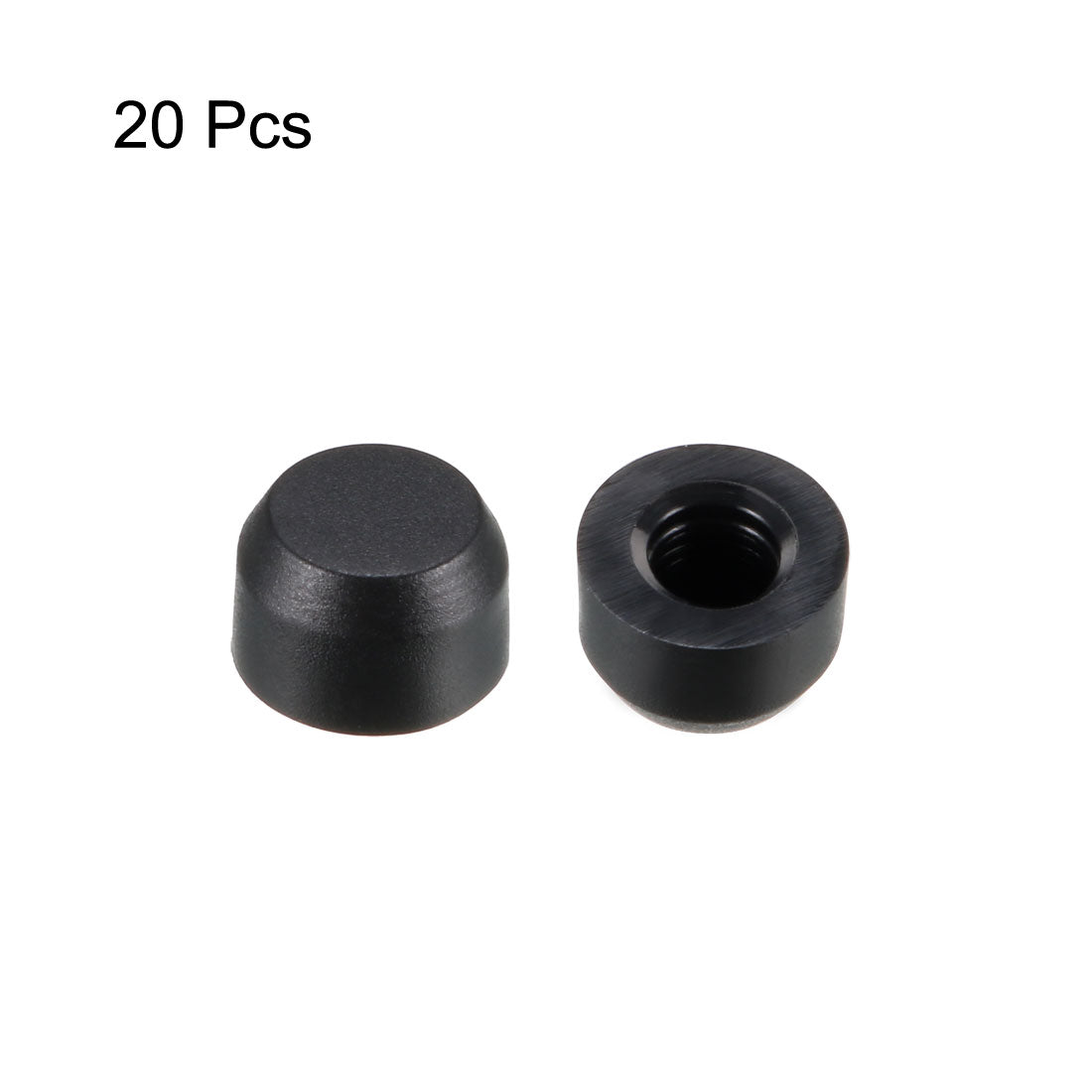 uxcell Uxcell 20pcs 3mm Hole Dia Silica-gel Pushbutton Tactile Switch Caps Cover Keycaps Protector Black for 6x6 Tact Switch