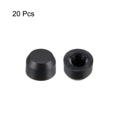 Harfington Uxcell 20pcs 3mm Hole Dia Silica-gel Pushbutton Tactile Switch Caps Cover Keycaps Protector Black for 6x6 Tact Switch