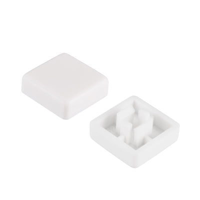 Harfington Uxcell 20Pcs Plastic 12x12mm Pushbutton Tactile Switch Caps Cover Keycaps White for 12x12x7.3mm Tact Switch