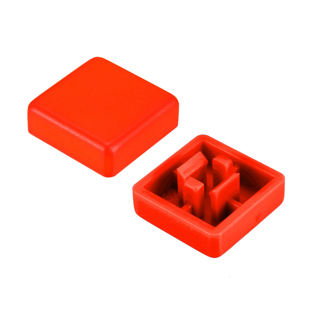 uxcell Uxcell 20Pcs Plastic 12x12mm Pushbutton Tactile Switch Caps Cover Keycaps Red for 12x12x7.3mm Tact Switch