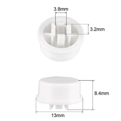 Harfington Uxcell 20Pcs Plastic 13x5.6mm Pushbutton Tactile Switch Caps Cover Keycaps White for 12x12x7.3mm Tact Switch