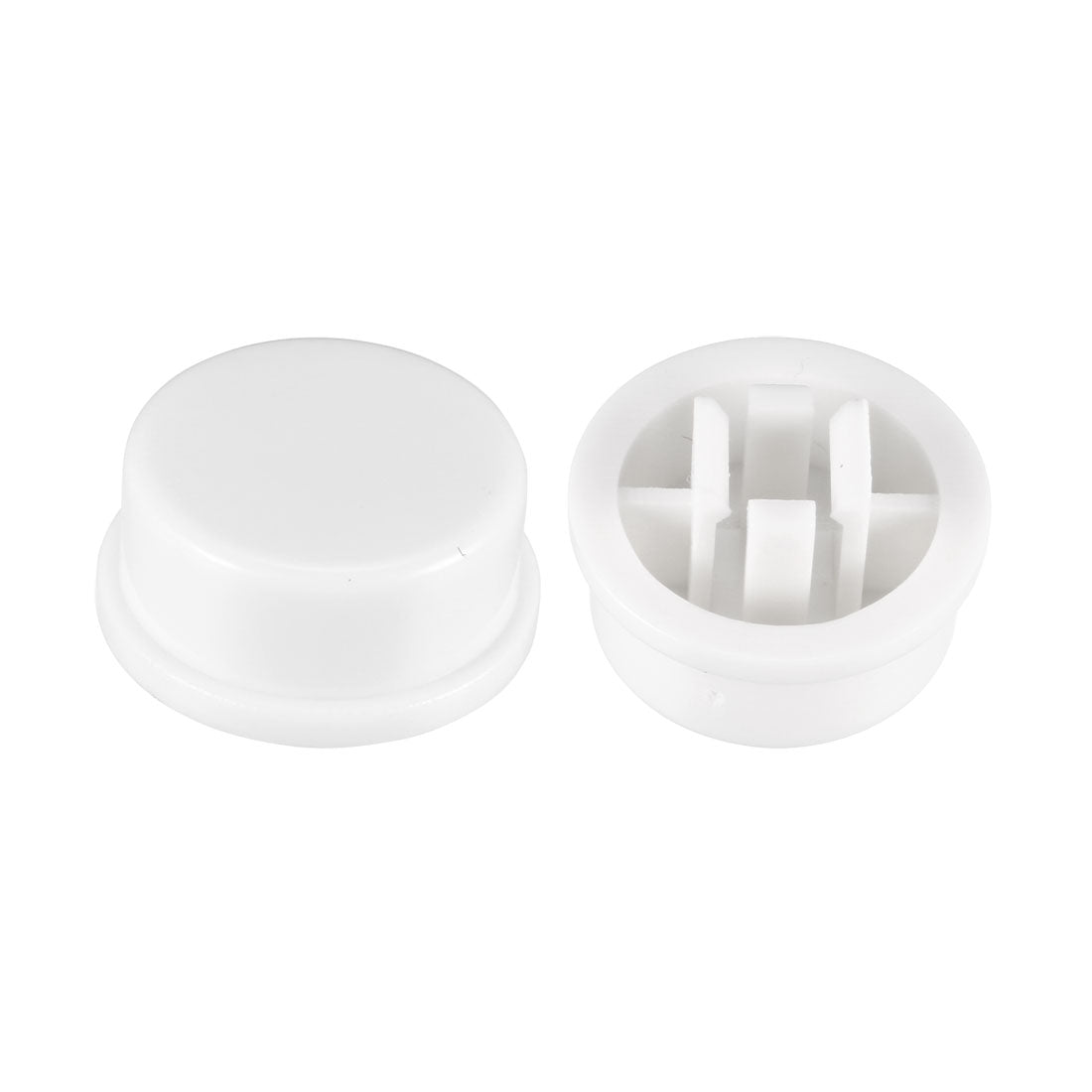uxcell Uxcell 20Pcs Plastic 13x5.6mm Pushbutton Tactile Switch Caps Cover Keycaps White for 12x12x7.3mm Tact Switch