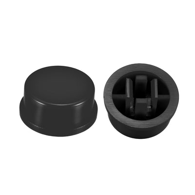 Harfington Uxcell 20Pcs Plastic 13x5.6mm Pushbutton Tactile Switch Caps Cover Keycaps Black for 12x12x7.3mm Tact Switch