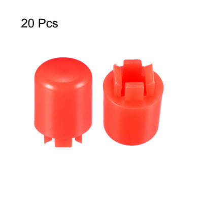 Harfington Uxcell 20Pcs Plastic Pushbutton Tactile Switch Caps Cover Keycaps Red for 12x12x7.3mm Tact Switch