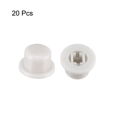 Harfington Uxcell 20Pcs Plastic 9.3x5.6mm Pushbutton Tactile Switch Caps Cover Keycaps Grey for 6x6x7.3mm Tact Switch
