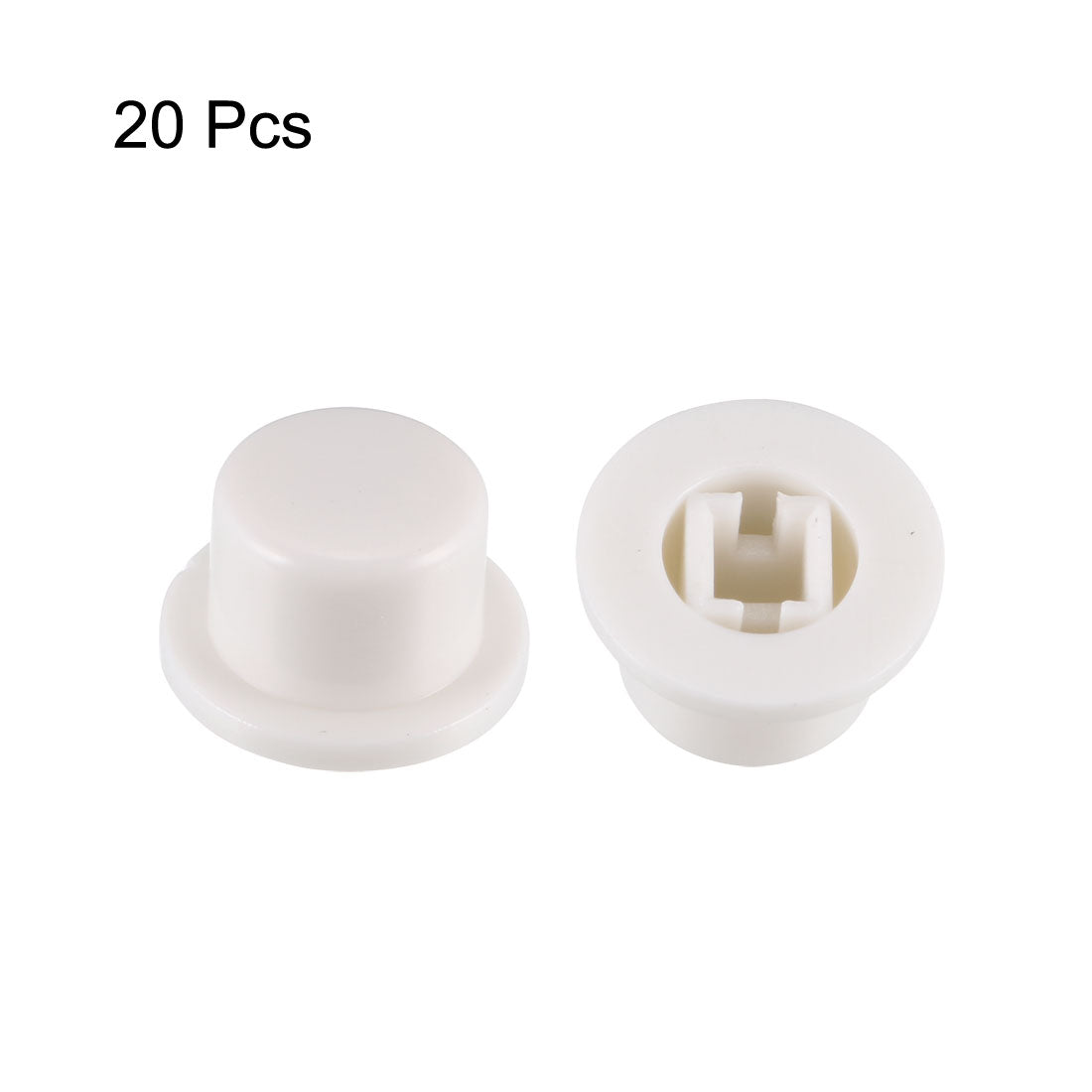 uxcell Uxcell 20Pcs Plastic 9.3x5.6mm Pushbutton Tactile Switch Caps Cover Keycaps White for 6x6x7.3mm Tact Switch