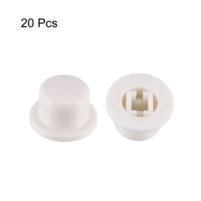 Harfington Uxcell 20Pcs Plastic 9.3x5.6mm Pushbutton Tactile Switch Caps Cover Keycaps White for 6x6x7.3mm Tact Switch