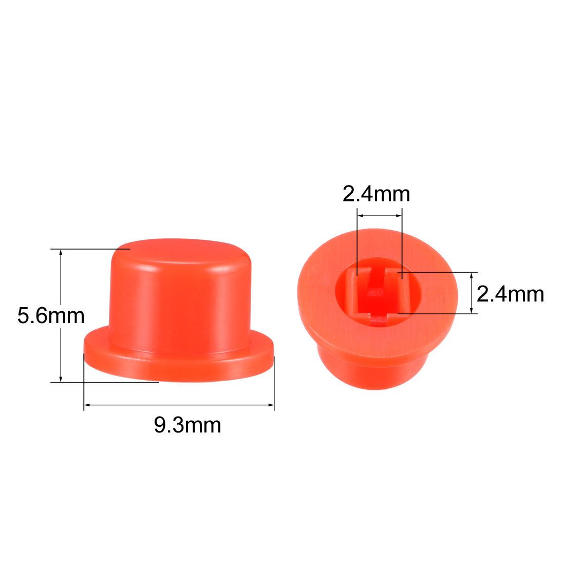 uxcell Uxcell 20Pcs Plastic 9.3x5.6mm Pushbutton Tactile Switch Caps Cover Keycaps Red for 6x6x7.3mm Tact Switch