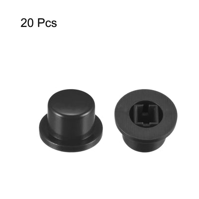 Harfington Uxcell 20Pcs Plastic 9.3x5.6mm Pushbutton Tactile Switch Caps Cover Keycaps Black for 6x6x7.3mm Tact Switch