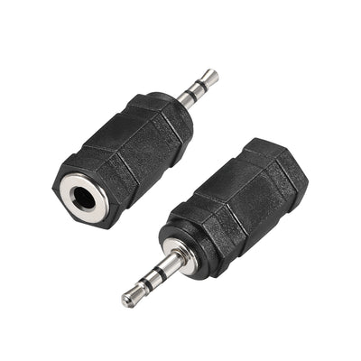 Harfington Uxcell 2.5mm Male to 3.5mm Female Connector Stereo Audio Adapter Coupler Converter 2Pcs