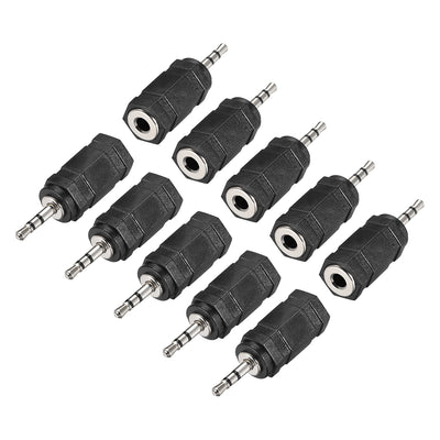 Harfington Uxcell 2.5mm Male to 3.5mm Female Connector Stereo Audio Adapter Coupler Converter 10Pcs