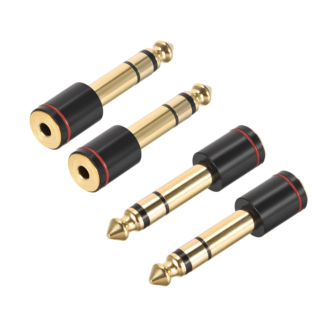 uxcell Uxcell 6.35mm Male to 3.5mm Female Stereo Connector Cable Converter Adapter Gold Plated Copper 4Pcs