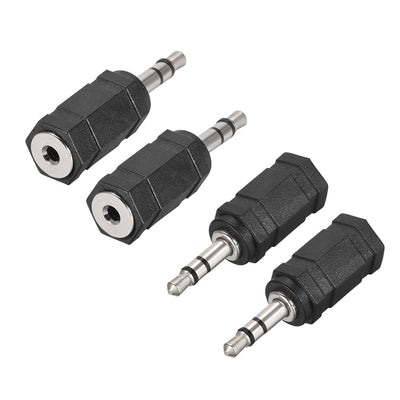Harfington Uxcell 3.5mm Male to 2.5mm Female Connector Adapter Coupler for Stereo Audio Video AV TV Cable Convert 4Pcs