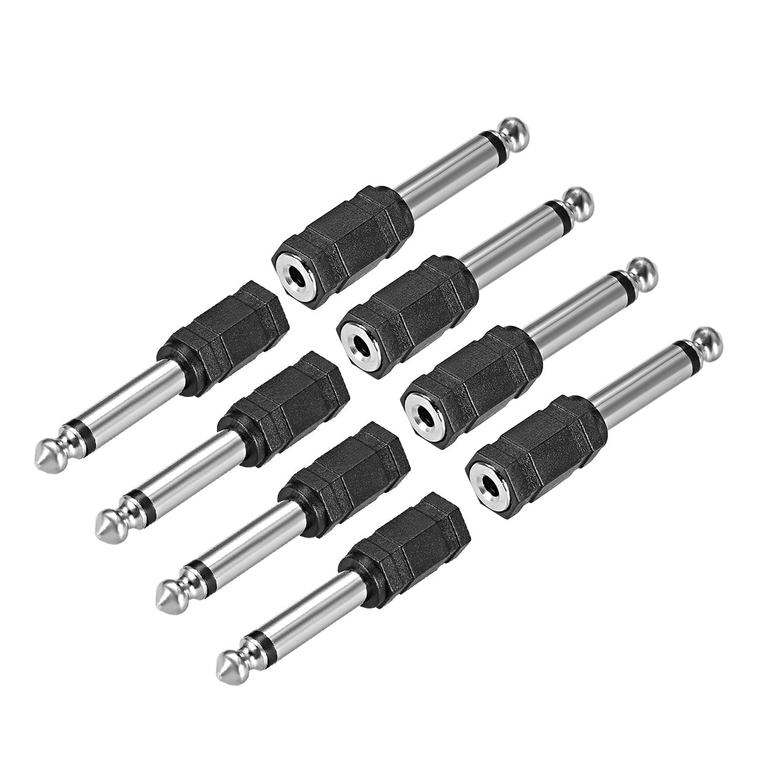 uxcell Uxcell 6.35mm Male Mono to 3.5mm Female Stereo Connector Audio Video Adapter Coupler 8Pcs