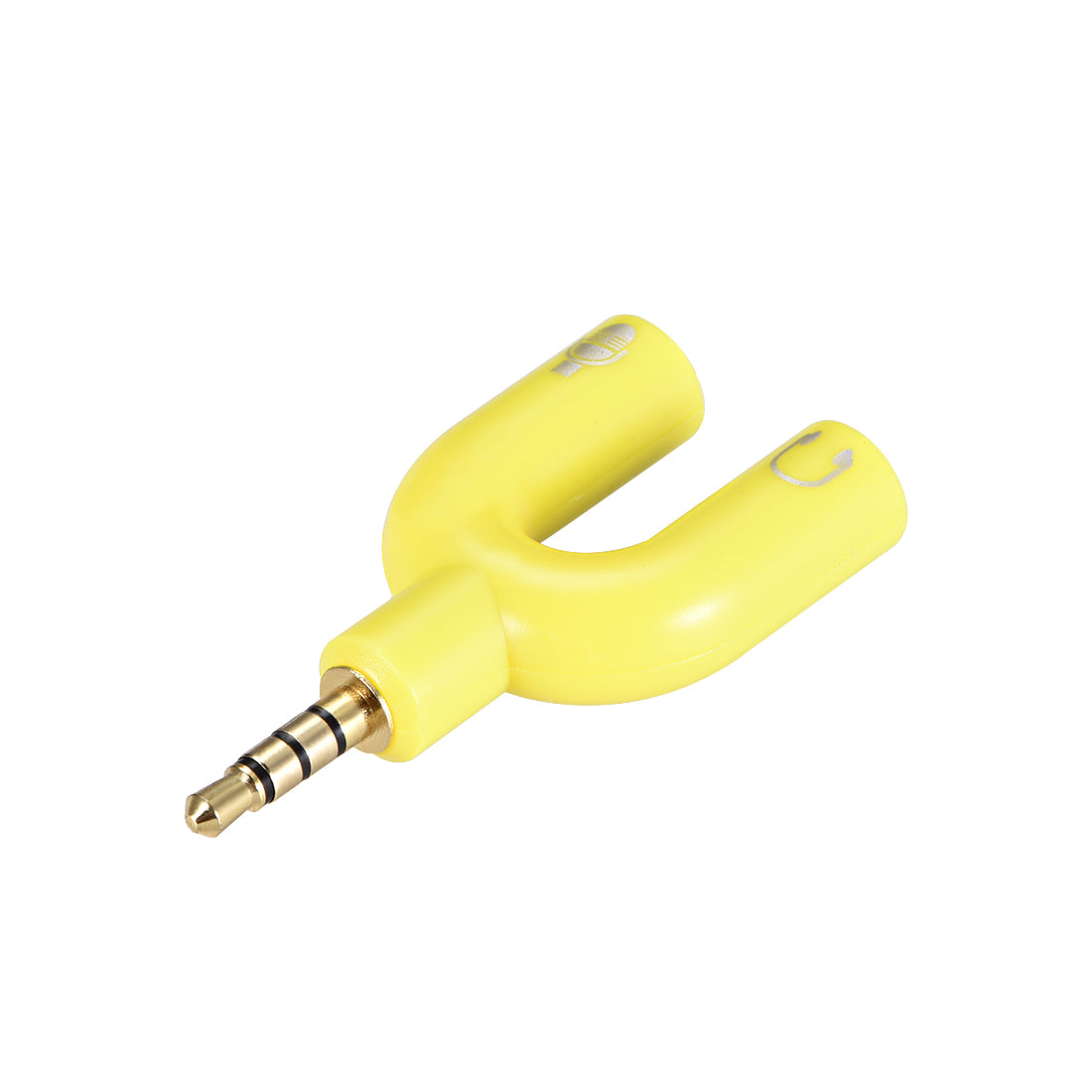 uxcell Uxcell 3.5mm 4 Pole Stereo Male to Dual 3.5mm Female Connector Splitter Audio Video Cable Power Adapter Yellow