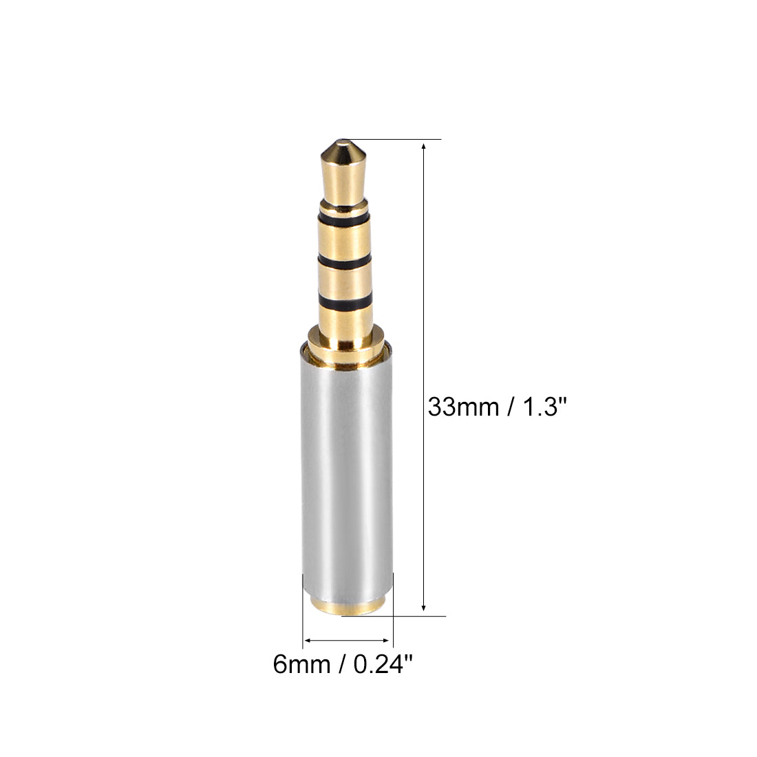 Connecteur Fiche Jack 2.5mm 4 pôles Mâle Stéréo en Métal à Souder