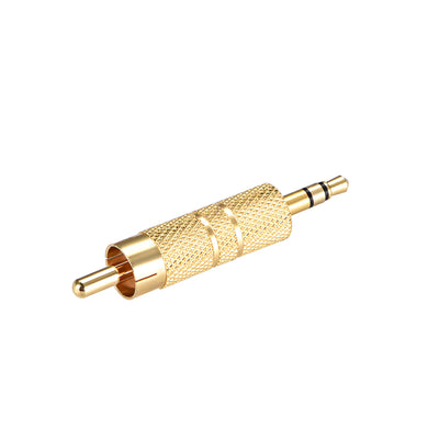 Harfington Uxcell 3.5mm Male to RCA Male Connector Stereo Audio Video Adapter Coupler Converters Zinc Alloy