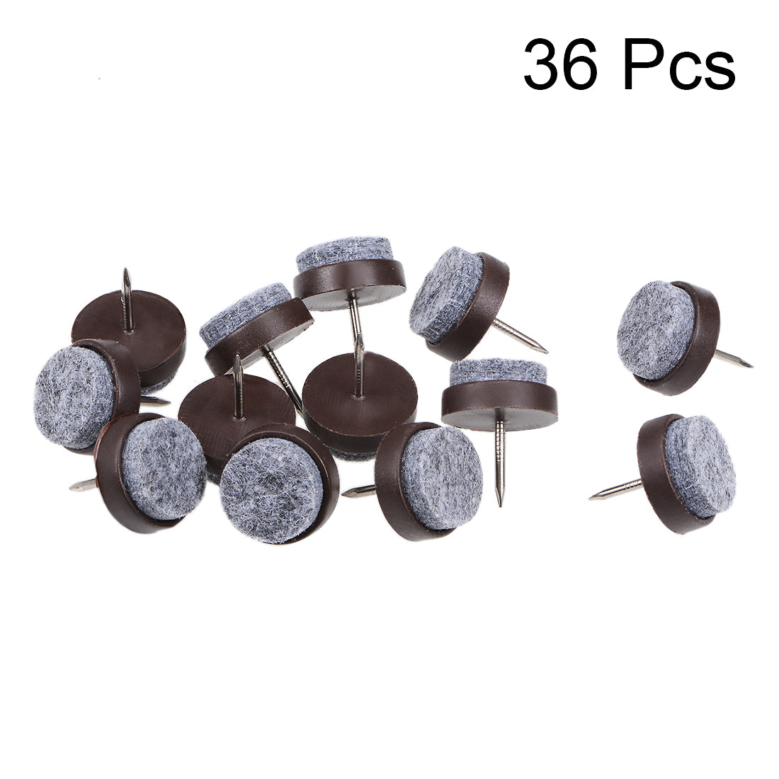 uxcell Uxcell Nail On Furniture Felt Pads Glide Chair Table Leg Protector 20mm Dia Brown 36pcs