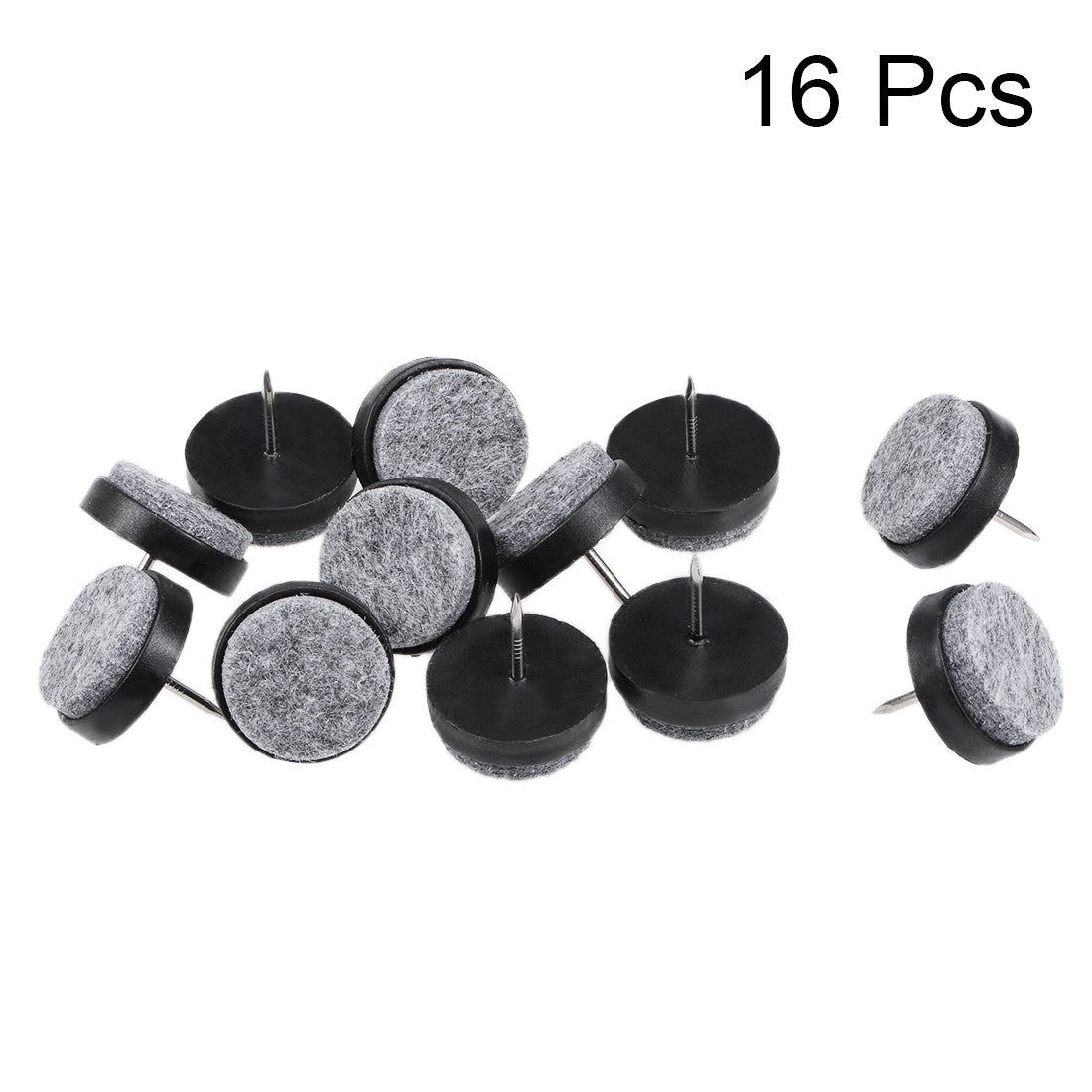 uxcell Uxcell Nail On Furniture Felt Pads Glide Chair Table Leg Protector 24mm Dia Black 16pcs