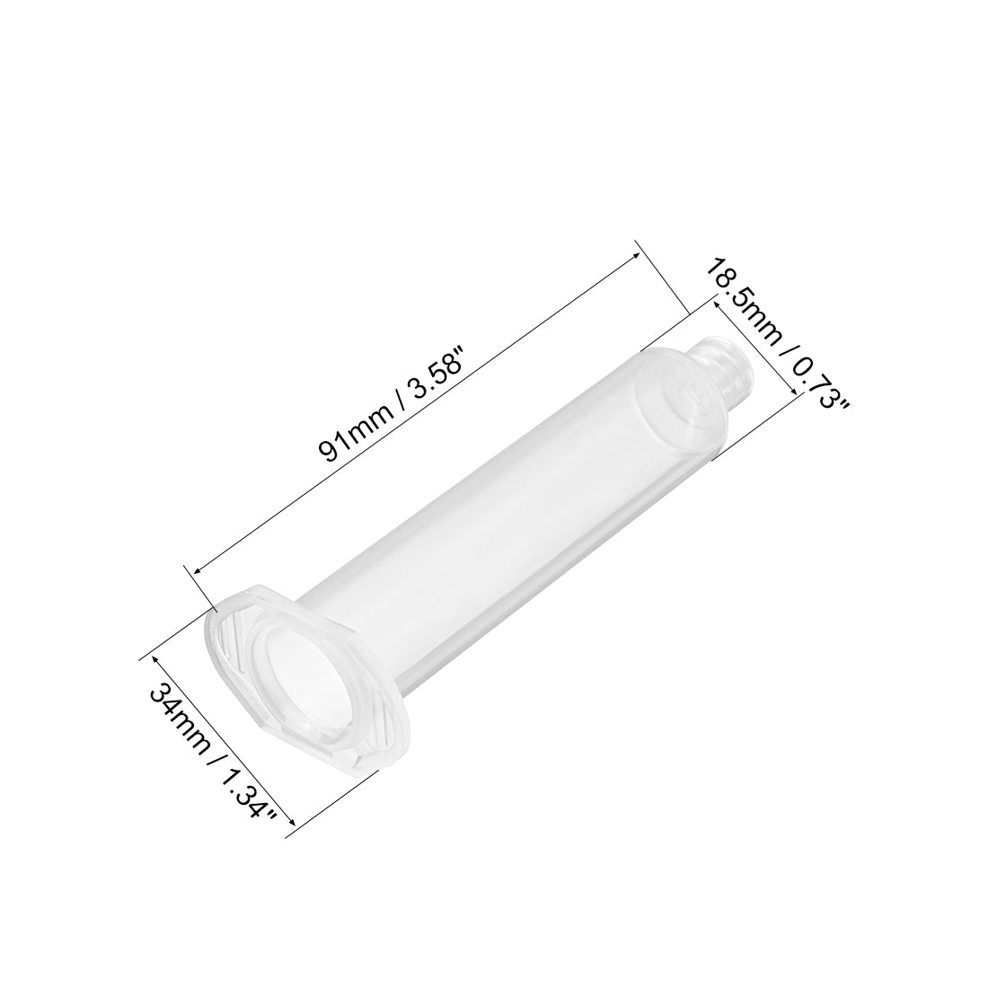 uxcell Uxcell 10CC/10ML Clear Adhesive Syringes Tube Sleeve with Piston for Industrial, 5 Pcs