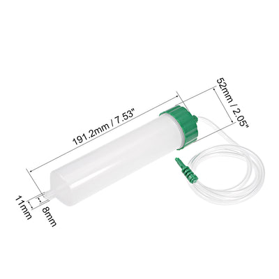 Harfington Uxcell Air Tubing Glue Dispenser Syringes 200cc Clear w Adapter for Industrial, 2 Pcs (Plastic Cover)
