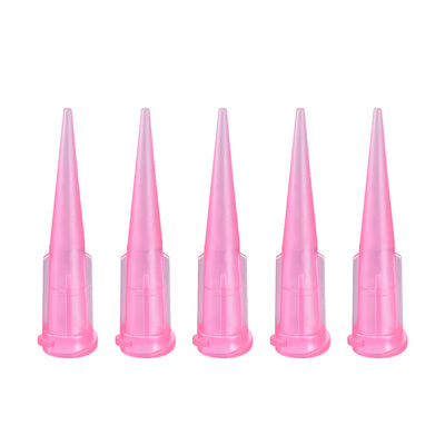 uxcell Uxcell Industrial Blunt Tip Tapered Dispensing Fill Needle 20ga X 1.26" Pink 5pcs