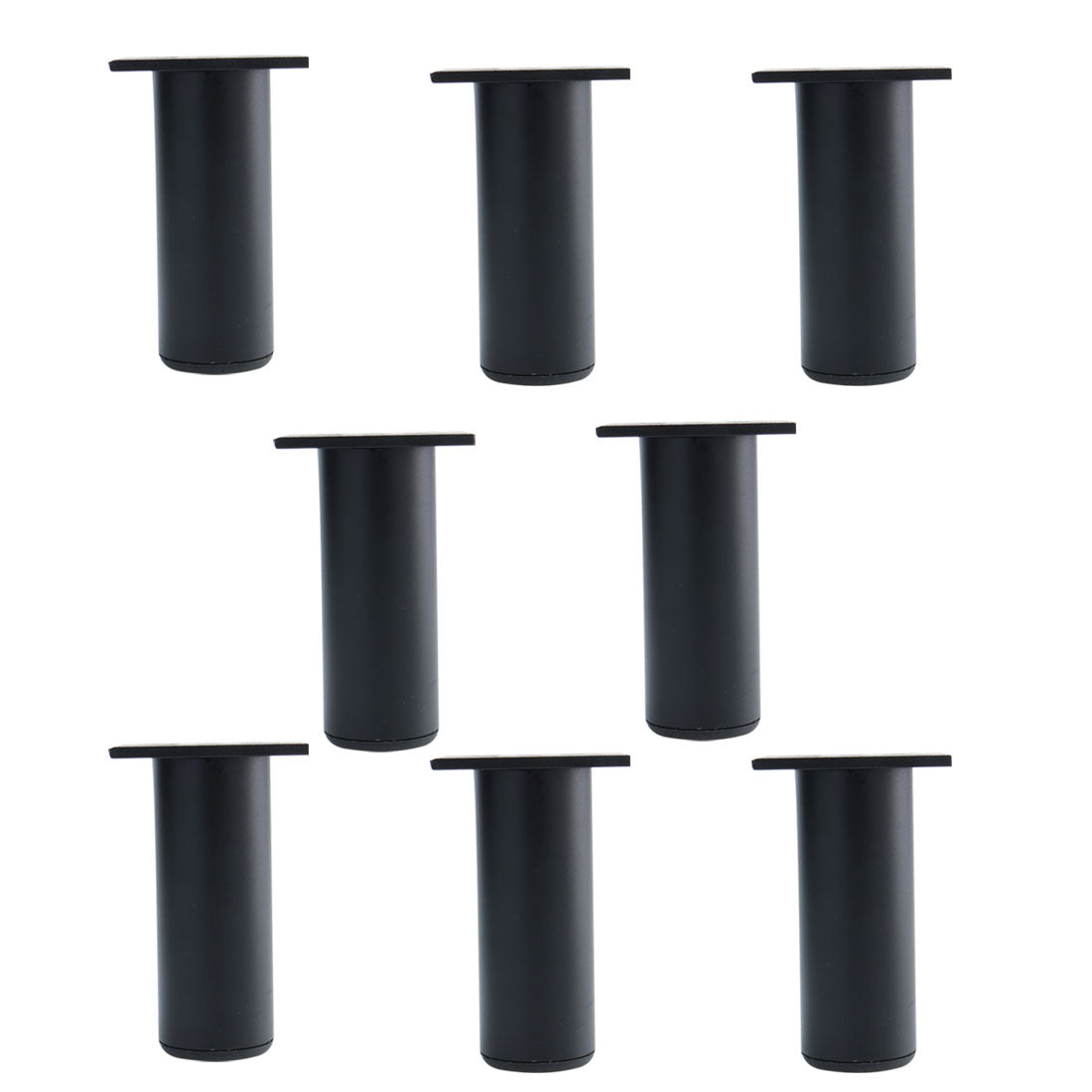 uxcell Uxcell Round Black Furniture Legs Aluminium Alloy Feet Replacement Height Adjuster 8pcs