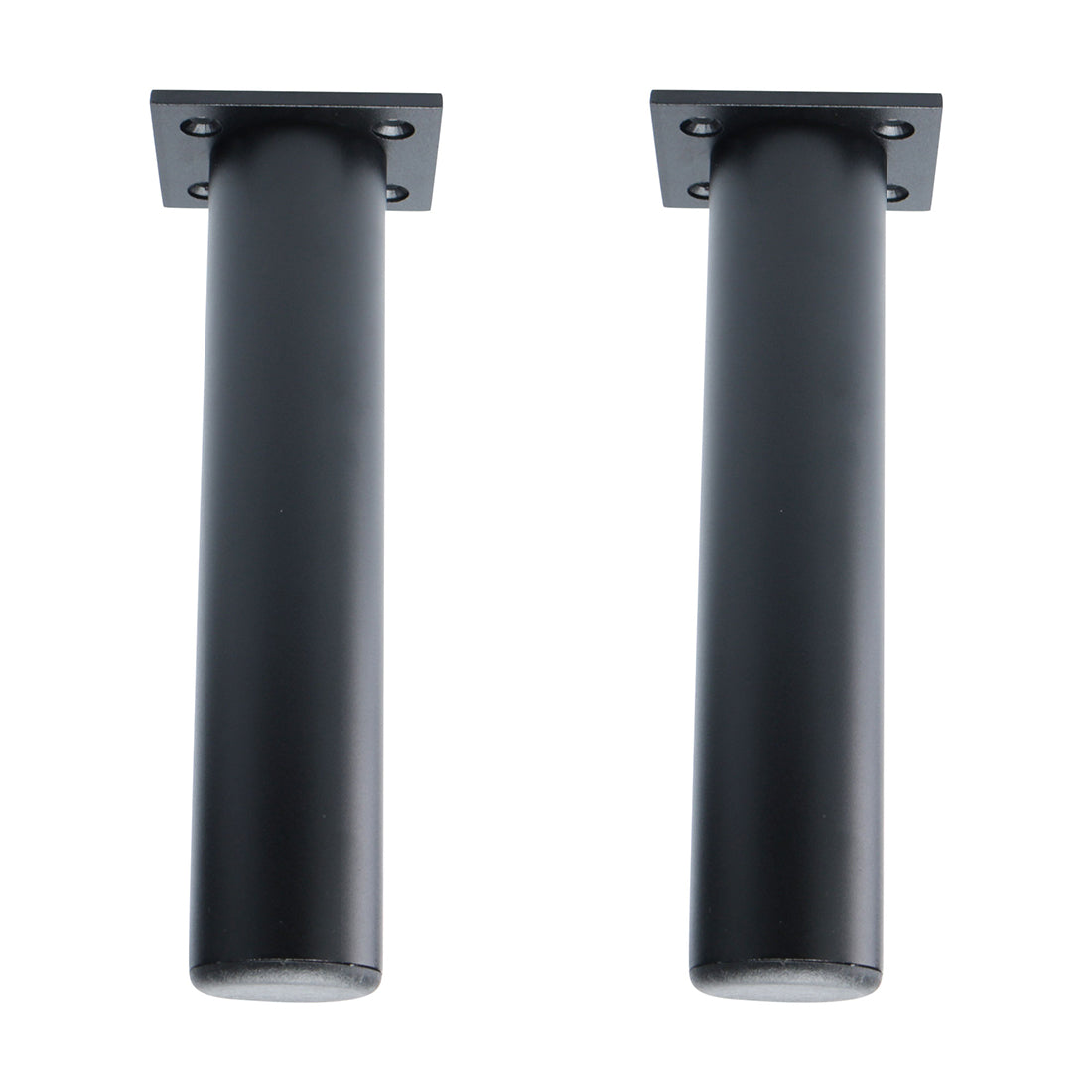 uxcell Uxcell Round Black Furniture Legs Aluminium Alloy Feet Replacement Height Adjuster 2pcs