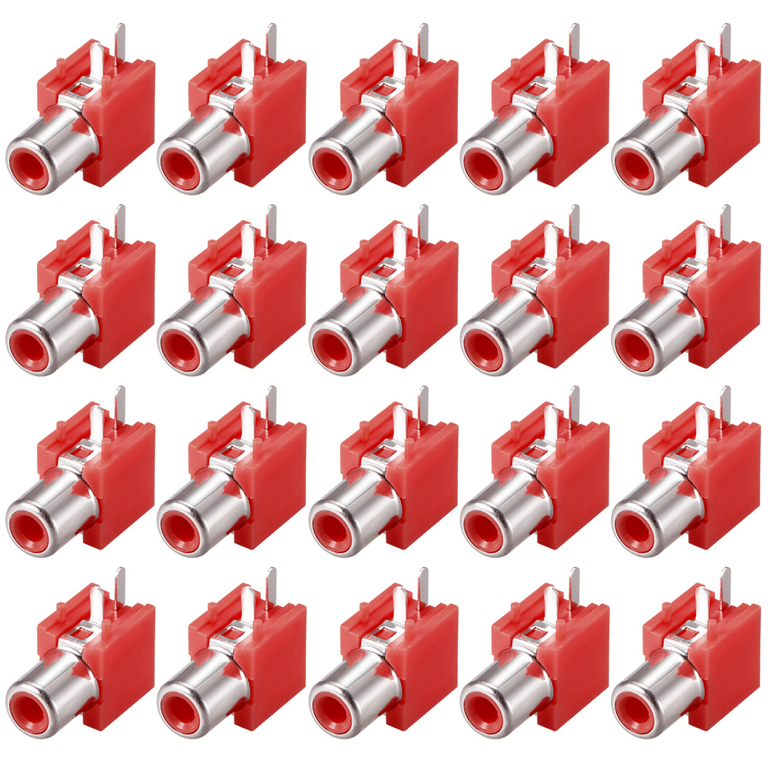 uxcell Uxcell PCB Panel Mount Single RCA Socket Female Jack Audio Video AV Connector Red 20Pcs