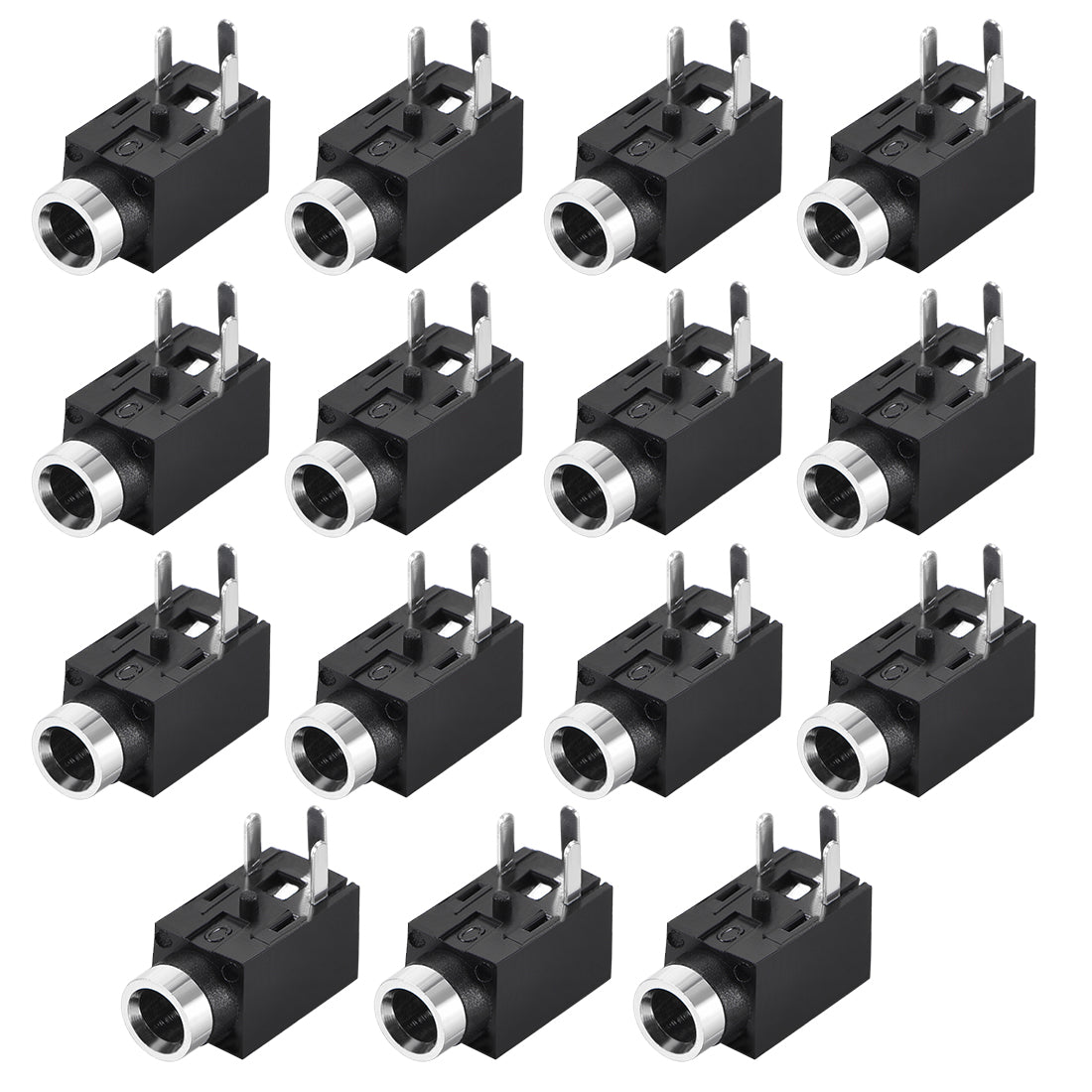 uxcell Uxcell PCB Mount 2.5mm 3 Pin Socket Headphone Stereo Jack Audio Video Connector PJ210 Black 15Pcs