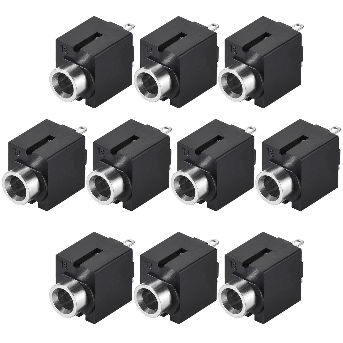 uxcell Uxcell PCB Mount 3.5mm 3 Pin Socket Headphone Stereo Jack Audio Video Connector PJ301C Black 10Pcs