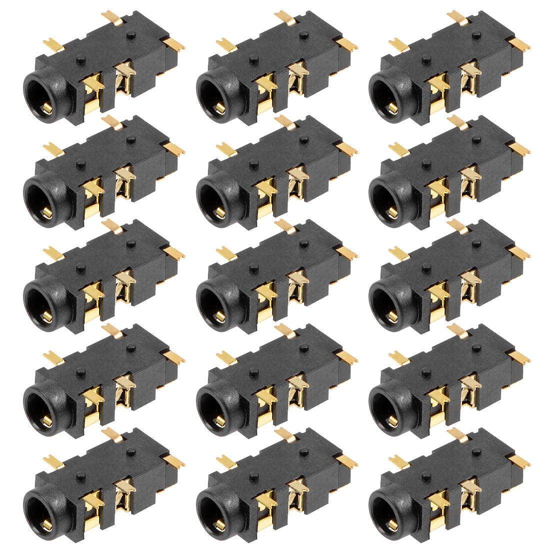 uxcell Uxcell PCB Mount 3.5mm 5 Pin Socket Headphone Stereo Jack Audio Video Connector Black PJ327E 15Pcs