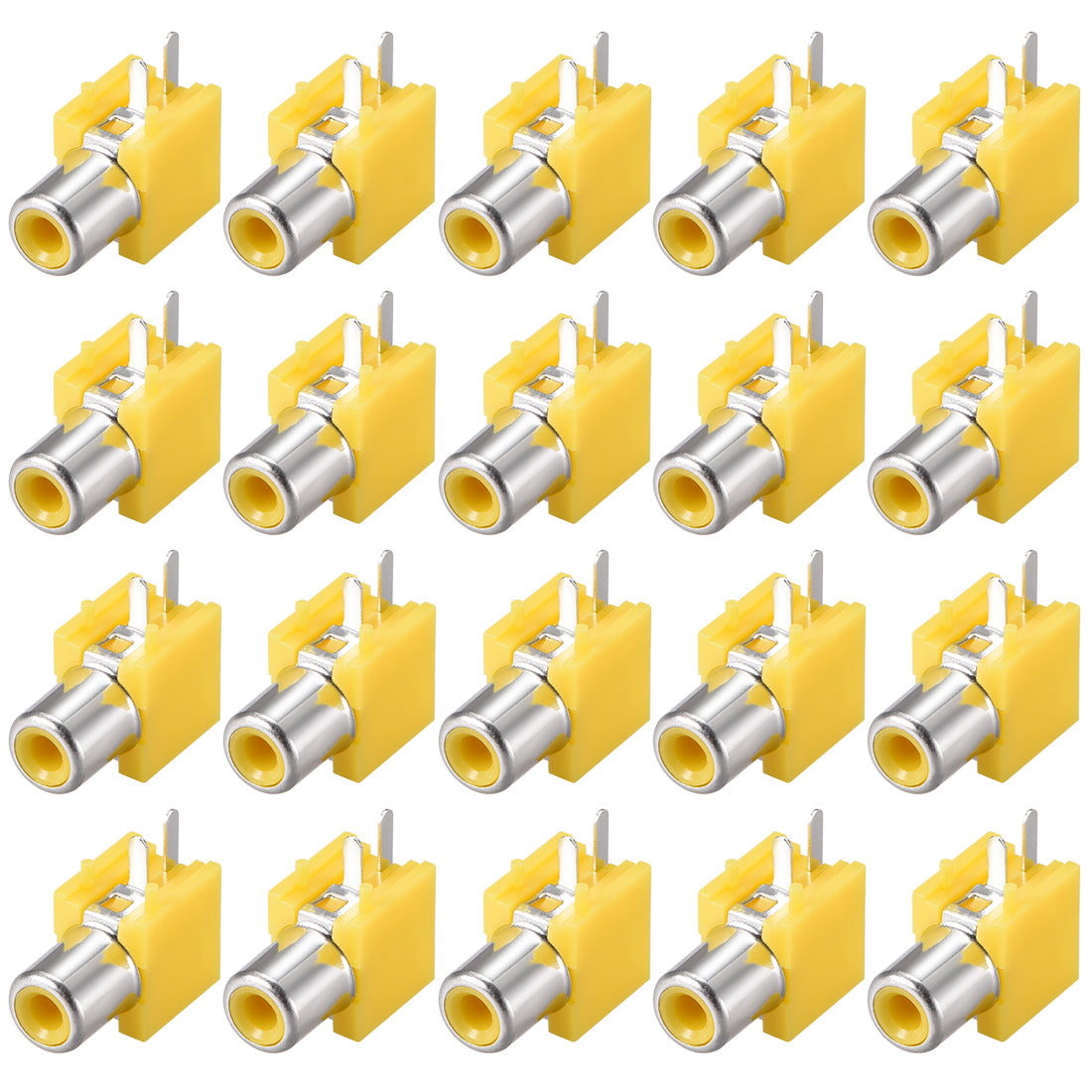 uxcell Uxcell PCB Panel Mount Single RCA Socket Female Jack Audio Video AV Connector Yelow 20Pcs