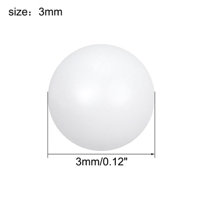 Harfington Uxcell PTFE Ball, 3mm Diameter, Ground Finish, Diaphragm Pneumatic Pump White, 5pcs