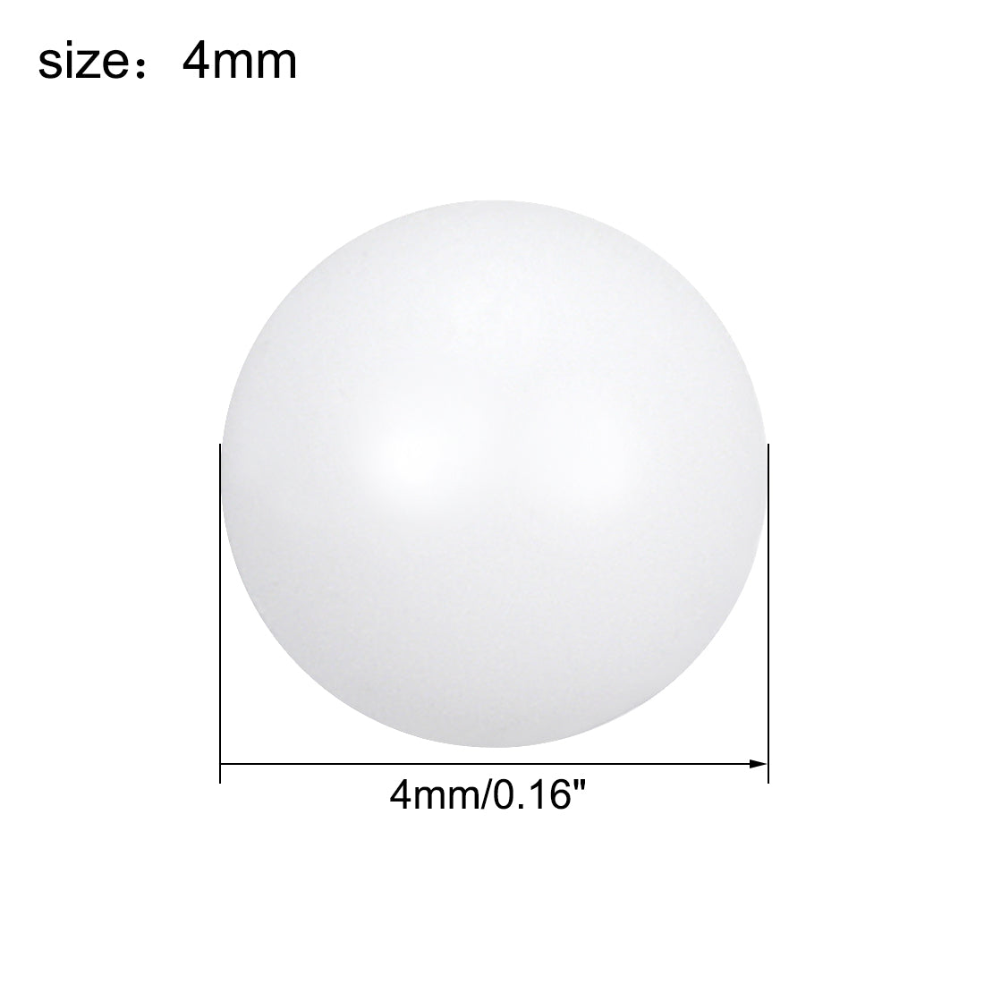 uxcell Uxcell PTFE Ball, 4mm Diameter, Ground Finish, Diaphragm Pneumatic Pump White, 5pcs