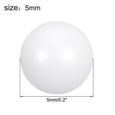 Harfington Uxcell PTFE Ball, 5mm Diameter, Ground Finish, Diaphragm Pneumatic Pump White, 5pcs