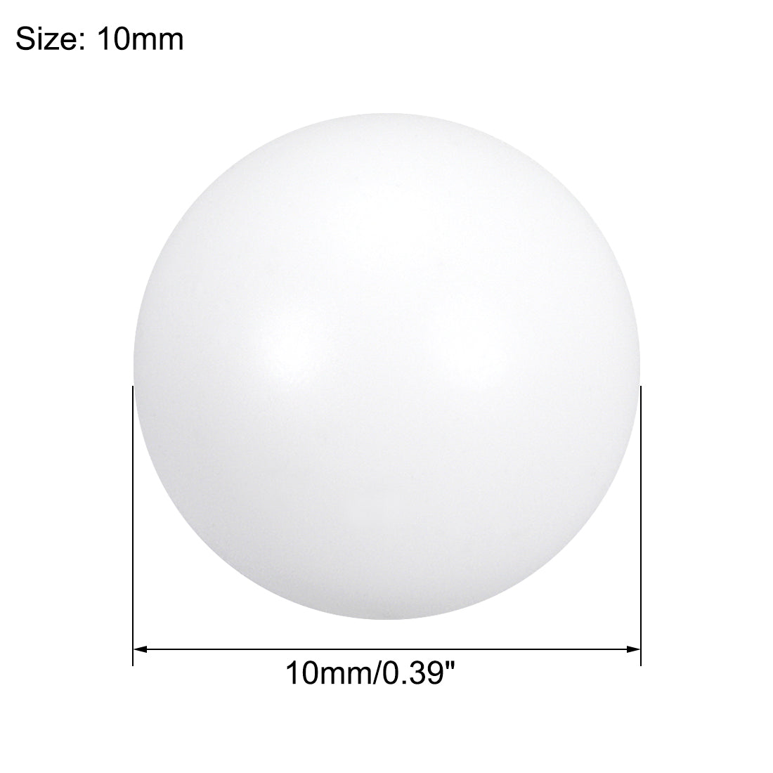 uxcell Uxcell PTFE Ball, 10mm Diameter, Ground Finish, Diaphragm Pneumatic Pump White, 5pcs