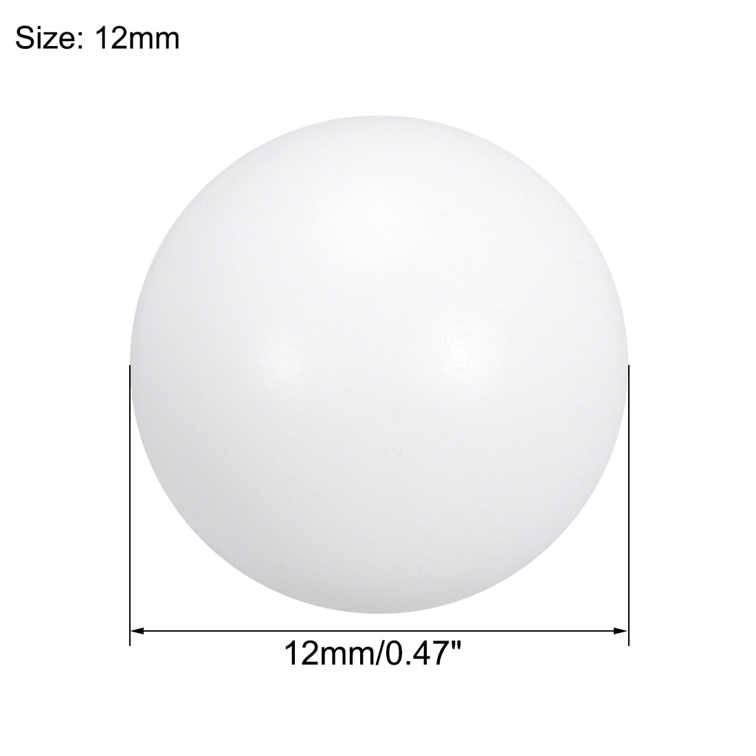 uxcell Uxcell PTFE Ball, 12mm Diameter, Ground Finish, Diaphragm Pneumatic Pump White