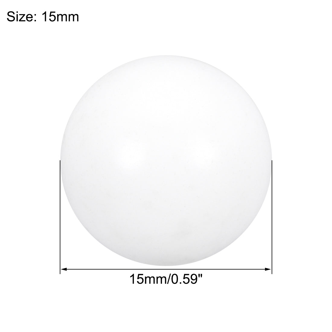 uxcell Uxcell PTFE Ball, 15mm Diameter, Ground Finish, Diaphragm Pneumatic Pump White, 5pcs
