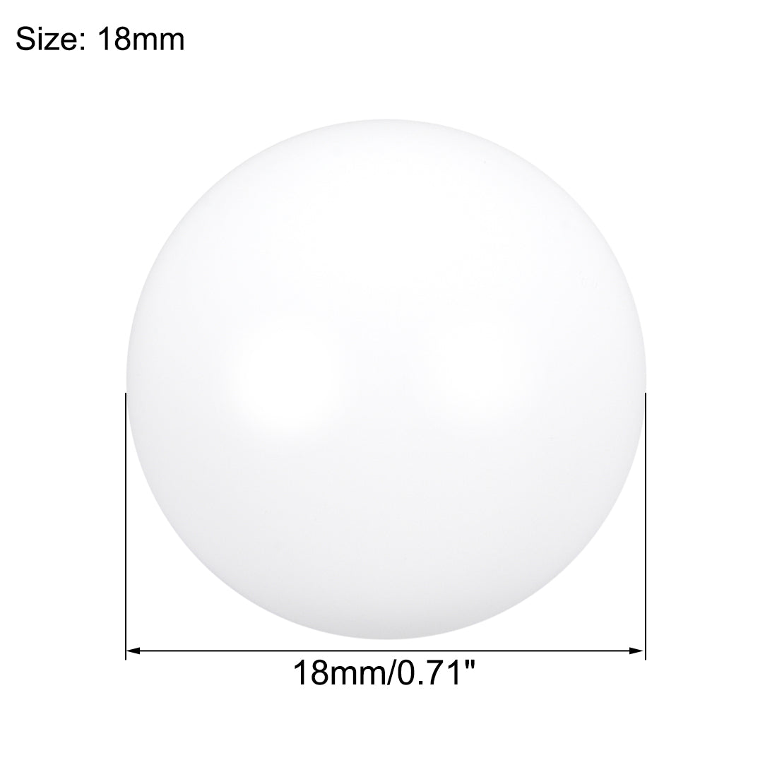 uxcell Uxcell PTFE Ball, 18mm Diameter, Ground Finish, Diaphragm Pneumatic Pump White, 5pcs