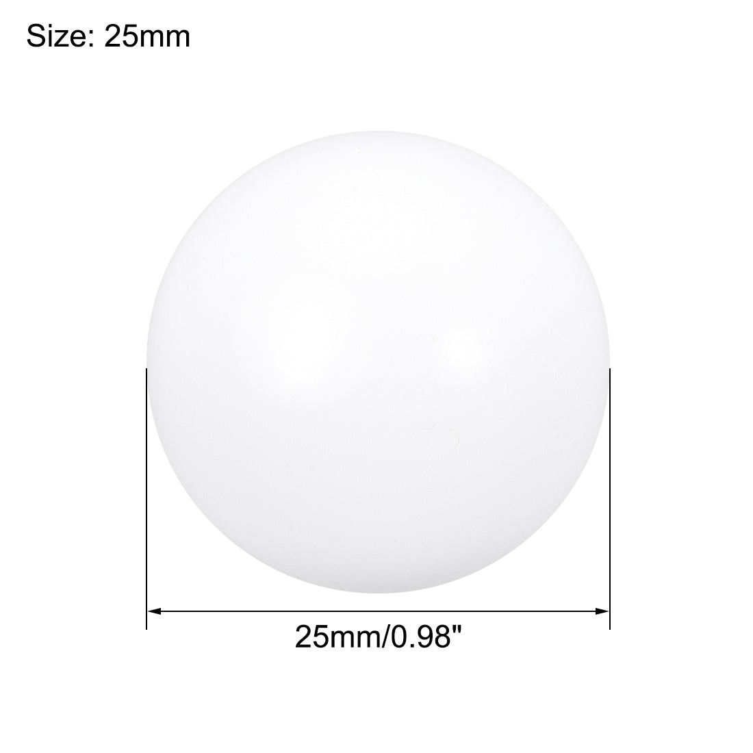uxcell Uxcell PTFE Ball, 25mm Diameter, Ground Finish, Diaphragm Pneumatic Pump White, 5pcs