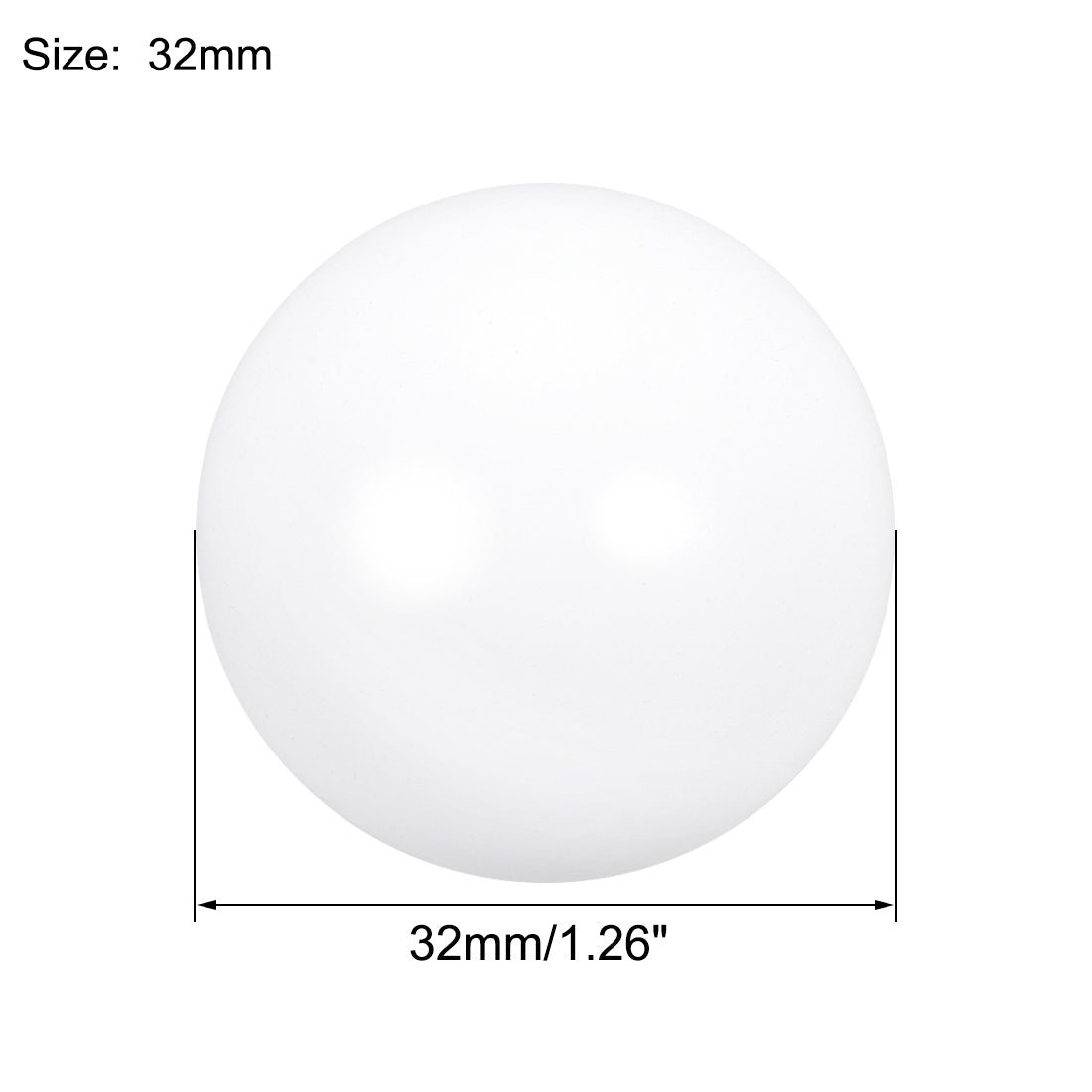 uxcell Uxcell PTFE Ball, 32mm Diameter, Ground Finish, Diaphragm Pneumatic Pump White, 3pcs