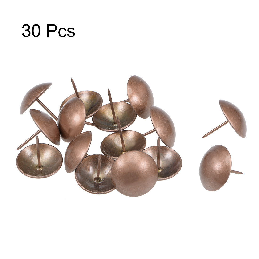 uxcell Uxcell Upholstery Nails Tacks 12mm Head Dia Antique Round Thumb Push Pins Copper Tone 30 Pcs